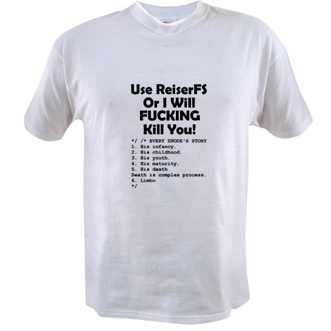 user reiserfs or I will fucking kill you!
